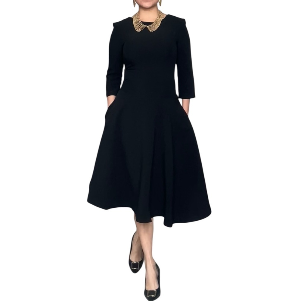 Think chic Midi Black asymmetrical Dress 3/4 sleeve
functional pockets XS - Picture 2 of 14